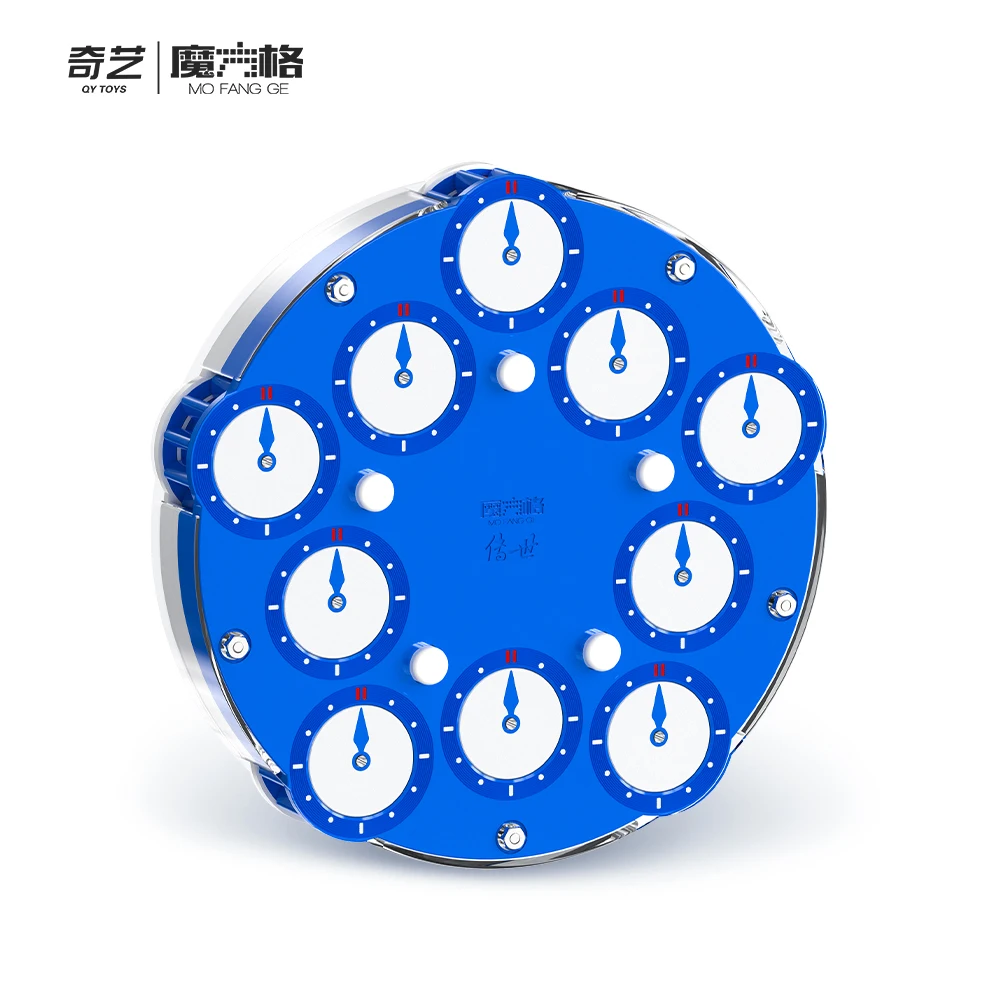 QiYi Clock 3x3 MAGICZNY ZEGAR Niebiesko-Różowy Wyścigowy Pełny Magnetyczny 5x5 Profesjonalny Zegar Konkursowy Puzzle Zabawka