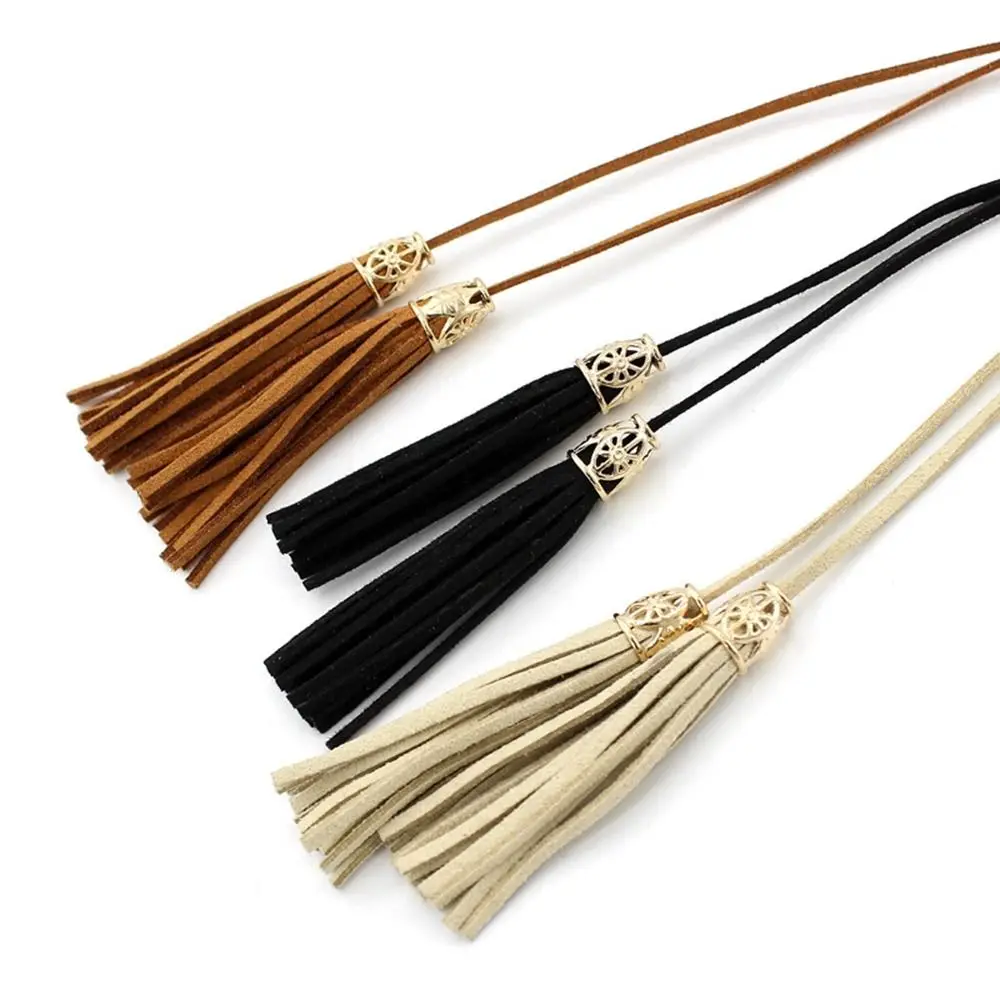 

PU Leather Dress Waistbands Accessories Thin Belts Hollow Braided Tassel Belt Waist Rope Ethnic Style Belts Women Waist Chain