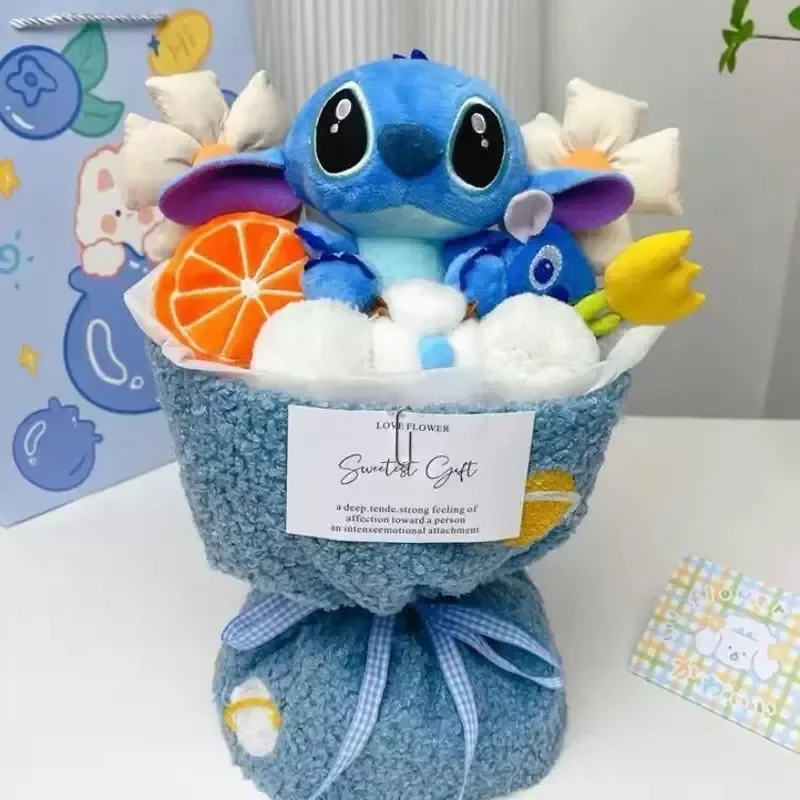 Disney Lilo & Stitch Animazione Periferica Cartoon Doll Bouquet Confezione regalo Creativo Anime Doll Regalo di Natale Compleanno Sorpresa