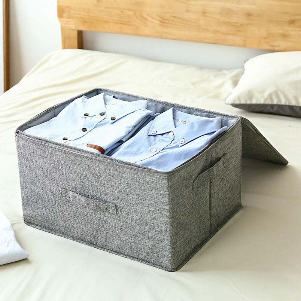

Foldable Large Grey 45x35x25cm Cloth Storage Box Closet Bins Collapsible Toy Clothes Container Bedroom ganizer Wardrobe Holder