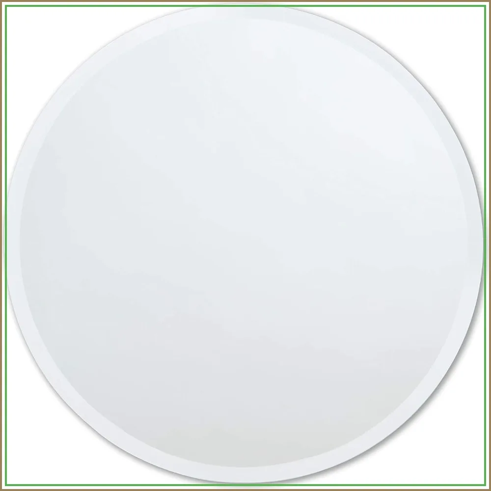 Frameless Round Mirror 36 Inch Circle Wall Mirror Beveled Edge for Bathroom