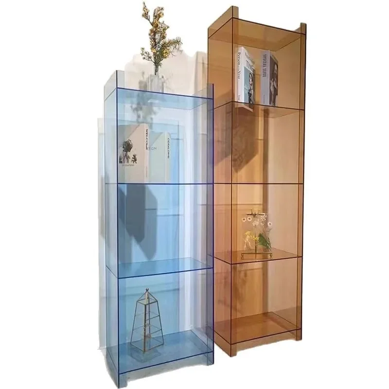 Simple Transparent Storage Shelf for Living Room Anti-Tip Design Solid Construction Durable Build No Assembly Required