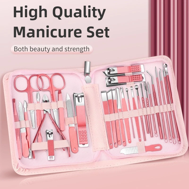 Nail Clipper Set Nail Kit Manicure Set 30 in 1 for Women Men Stainless Steel Manicure Kit Professional with Travel Case