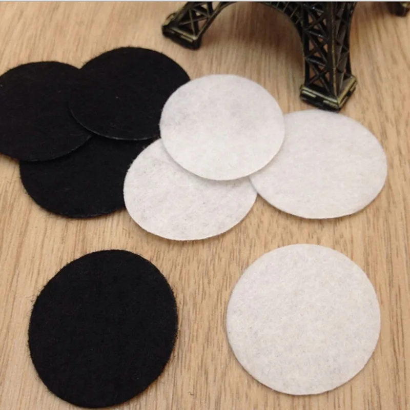 100PCS 25/30/40mm bianco e nero rotondo feltro panno pad patch scrapbook accessori fatti a mano fai da te decorazione rotonda panno di feltro