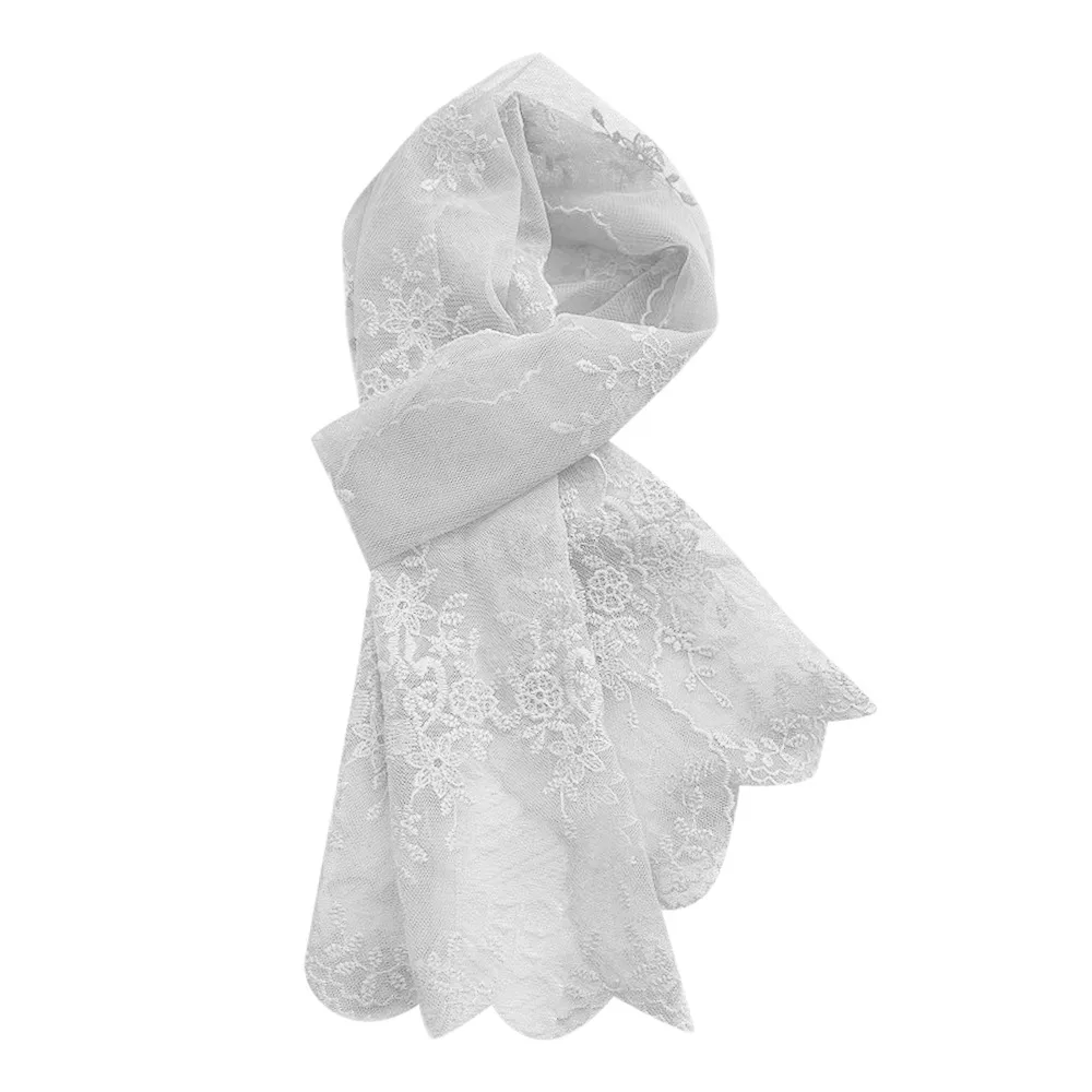 

Versatile Elegant Embroidered Headband 140×30cm Flower Pattern Headscarf Long Thin Neck Scarf for Women