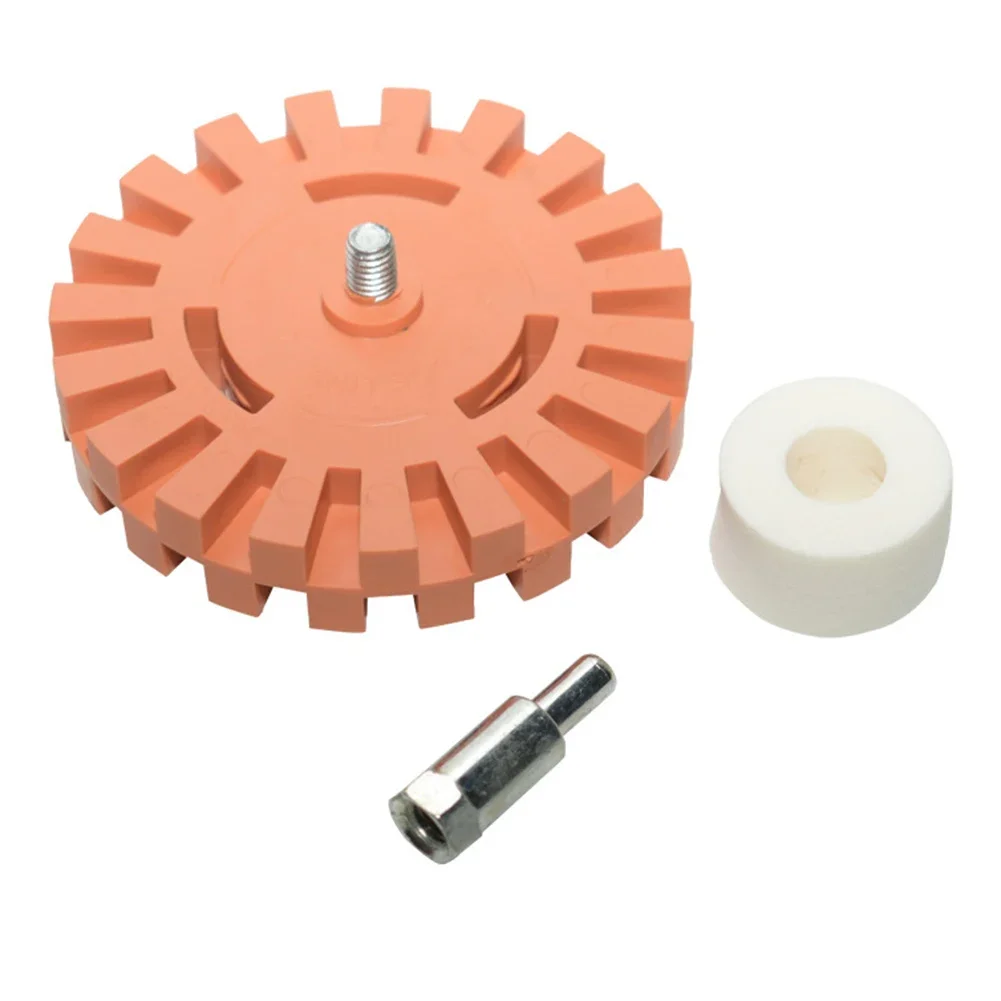 

2pcs/set 4-inch Rubber Wheels With Drill Adapter Cleaning Pads For Removing Decals Stickers Automotive Accessories