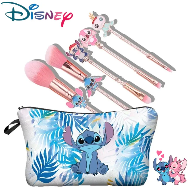 Anime Disney Stitch Woman Cosmetic Brush Kawaii Lilo & Stitch Brush Set Cartoon Children Toy Gifts Makeup Brush Christmars gifts