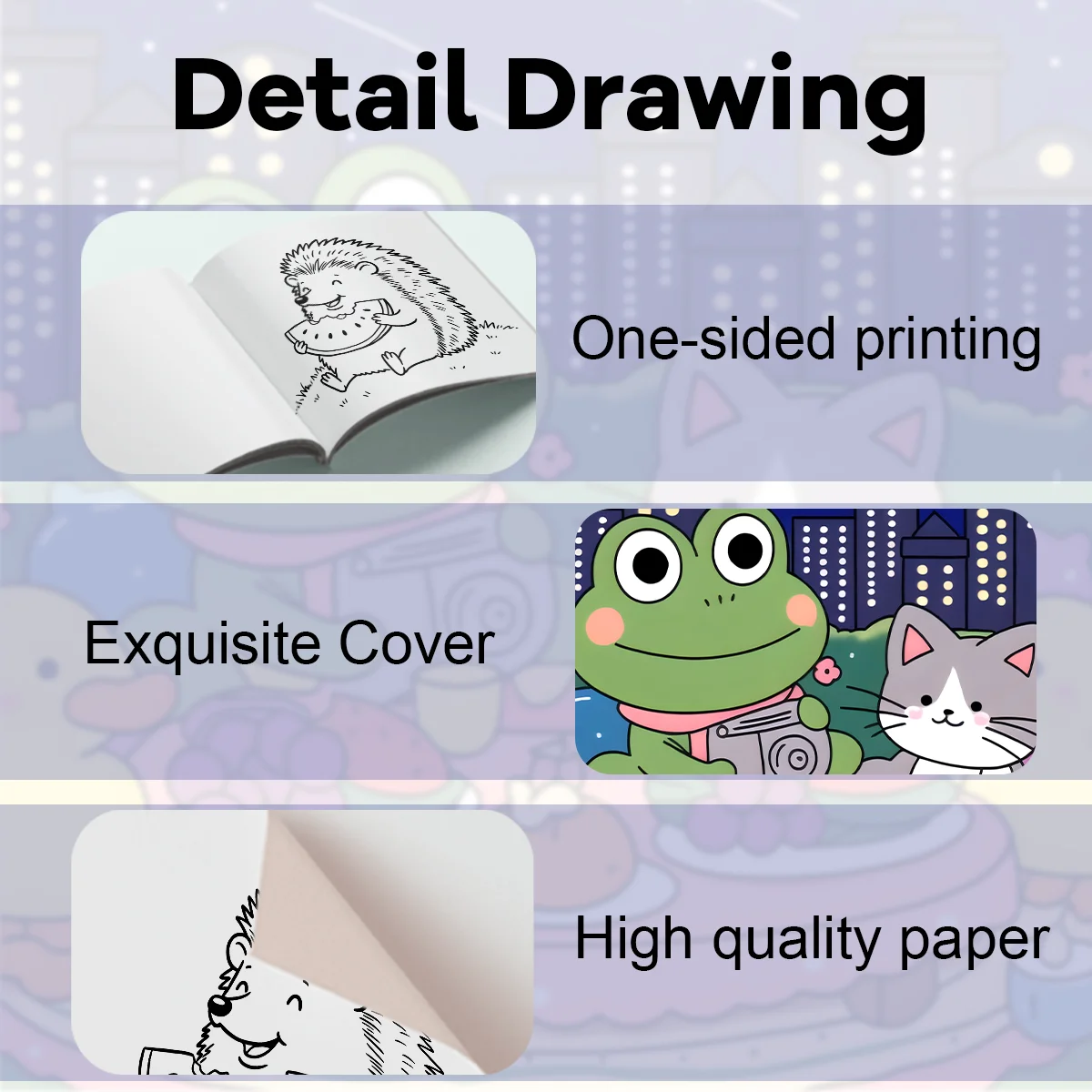 Anti Anxiety Cute Animal Super Cute Coloring Book for Adults Stress Relief DIY Painting Drawing Art Activity Book Perfect Gift