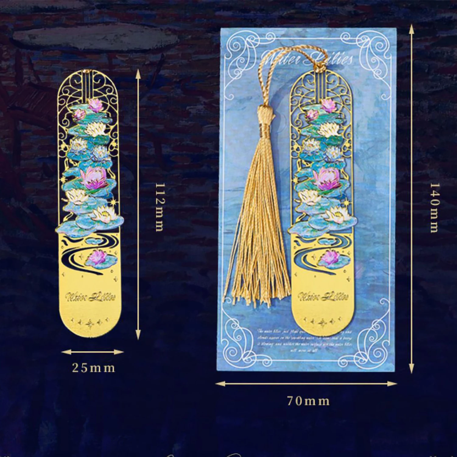 

Aestheticism vintage Metal Brass Bookmark Painted Pendant Book Clip Chinese Tassel Pagination Mark School Office Supplies