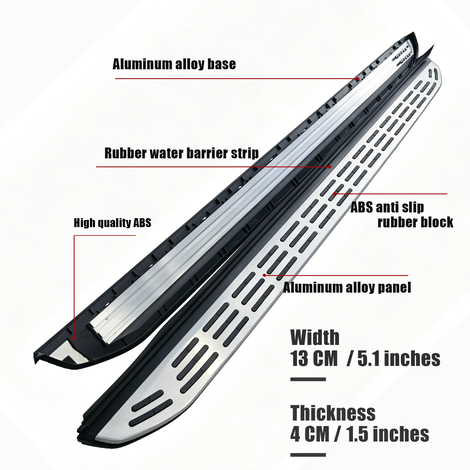 Car parts 2 pcs Runningboard fits Chery TIGGO 8 PRO 2021-2026 Side Step Nerf Bar Pedal Aluminium (with Brackets) ​  Silver