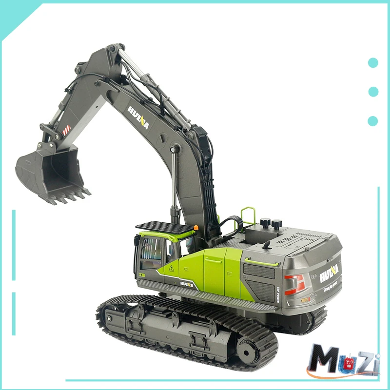 HN1593 Escavadeira de liga de simulação em grande escala de 22 canais modelo de veículo de engenharia de controle remoto acústico-óptico em grande escala