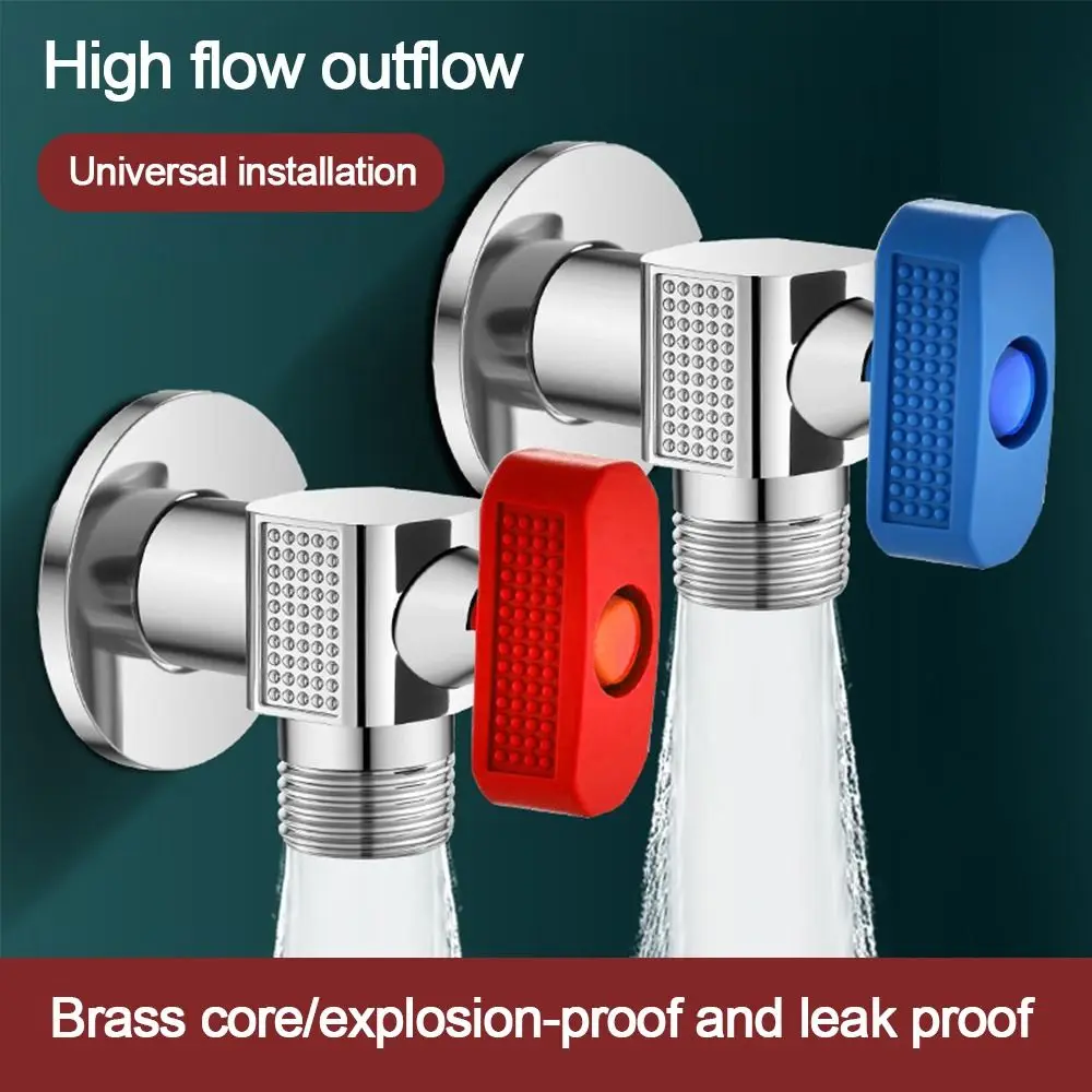 

Металлический угловой клапан, утолщенный латунный сердечник, шаровой сердечник, G1/2, запорный клапан для горячей и холодной воды, кран для водонагревателя для ванной и кухни