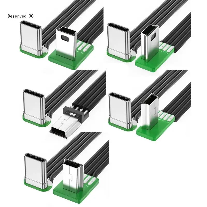 USB C To USB Cable 90 Degree Angled Sync Cord for Digital Camera