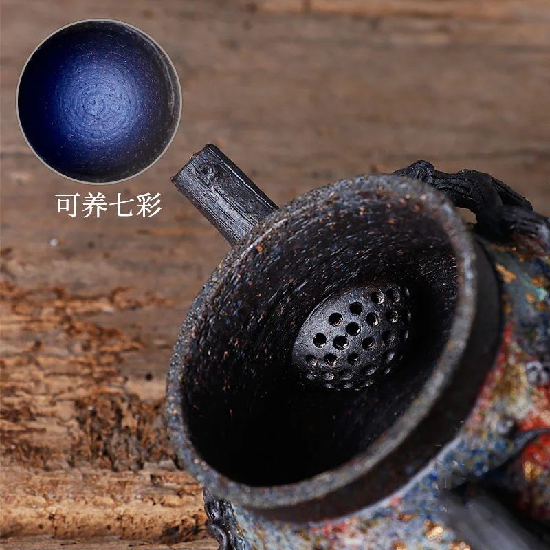 Pure handmade plum blossom teapot cup coarse pottery firewood single pot Japanese style