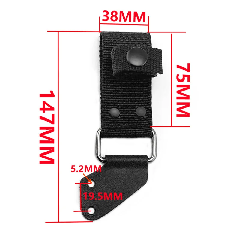 Funda cuchillo recto personalizada con clip cinturón y fijación - imagen 3