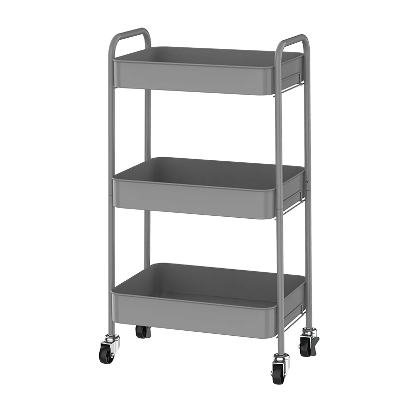 Factory Direct 2026 Tool-Free Multi-scene Use 3 Tier Rolling Utility Storage Cart 3 Layer Storage Holder Rack With 4 Wheels