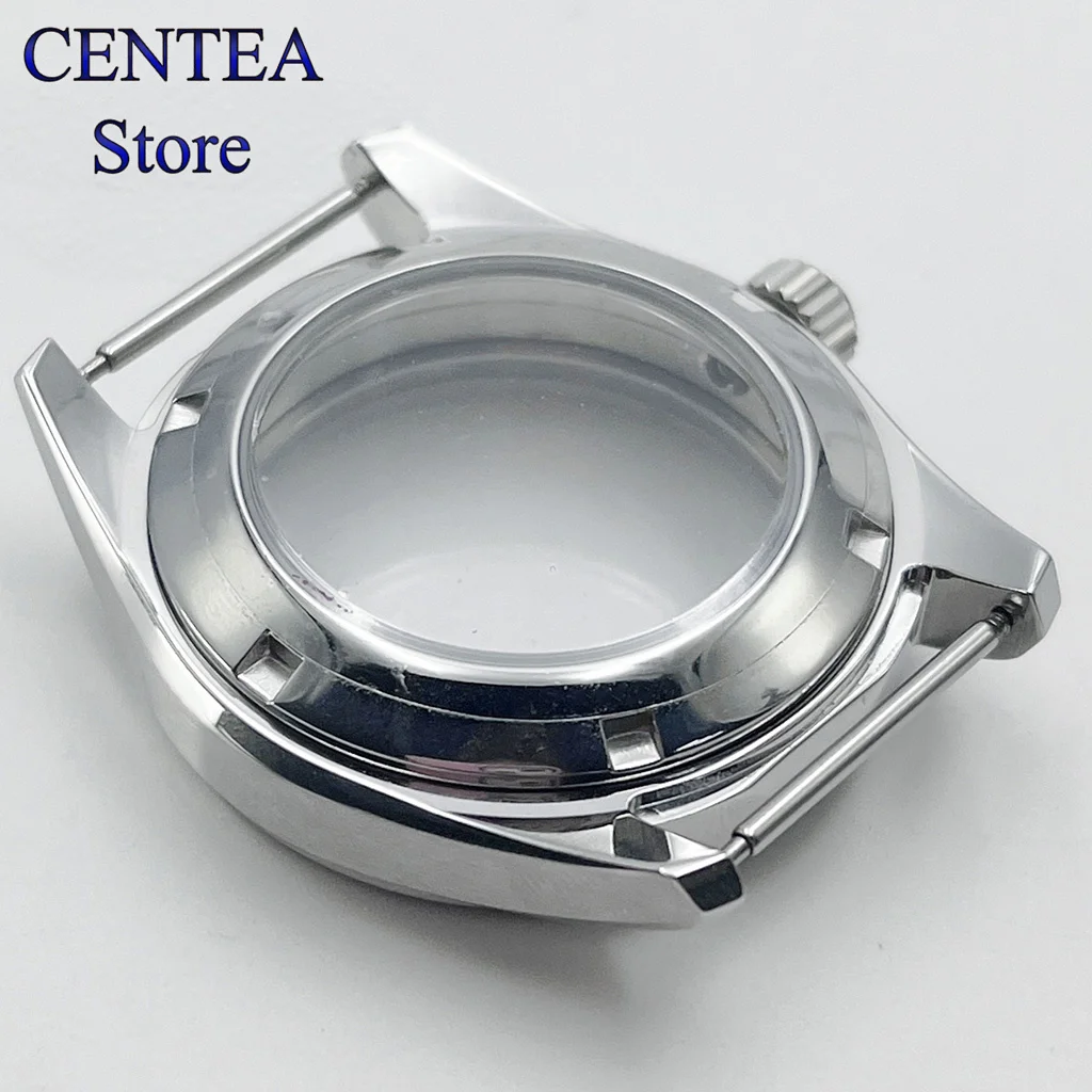 RICHUS 38mm silver Stainless steel 100 m waterproof watch case Sapphire Glass fit NH34 NH35 NH36 ETA 2824 PT5000 movement