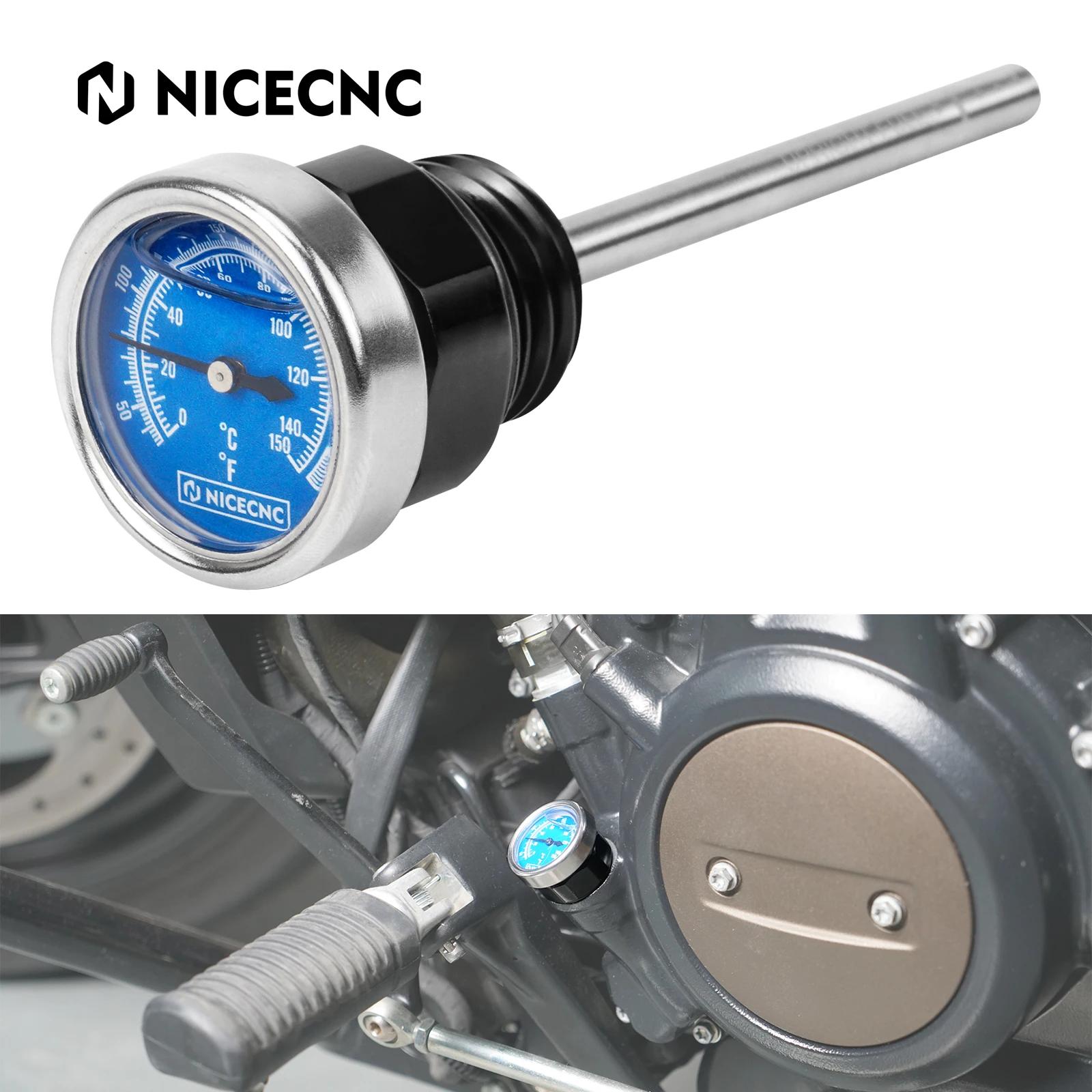 

Motorcycle Oil Temperature Dipstick Oil Plug Temp Gauge for Harley Pan America 1250 RA1250 RA1250S Sportster S RH1250S 2021-2024