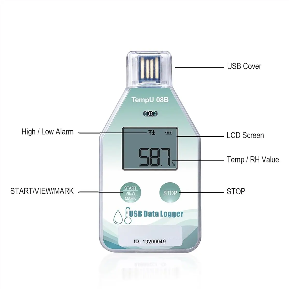 NEW USB Disposable Temp Recorder for Medical Refrigerator, 1 Pcs with Auto PDF/CSV Report