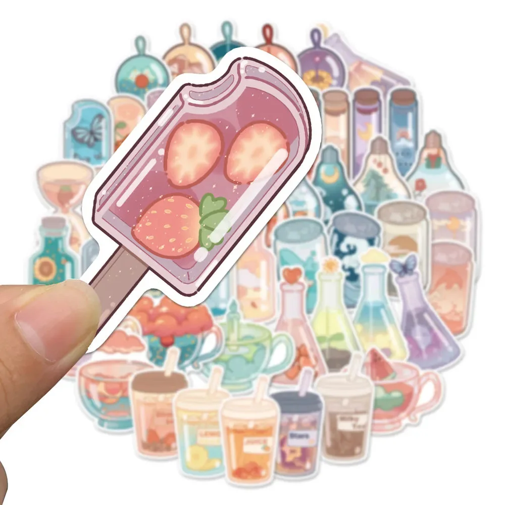 10/30/50pcs Cute INS Style Drink Stickers Aesthetic Decorative Notebook Phone Fridge Kawaii Kids DIY Sticker Decals for Kids Toy
