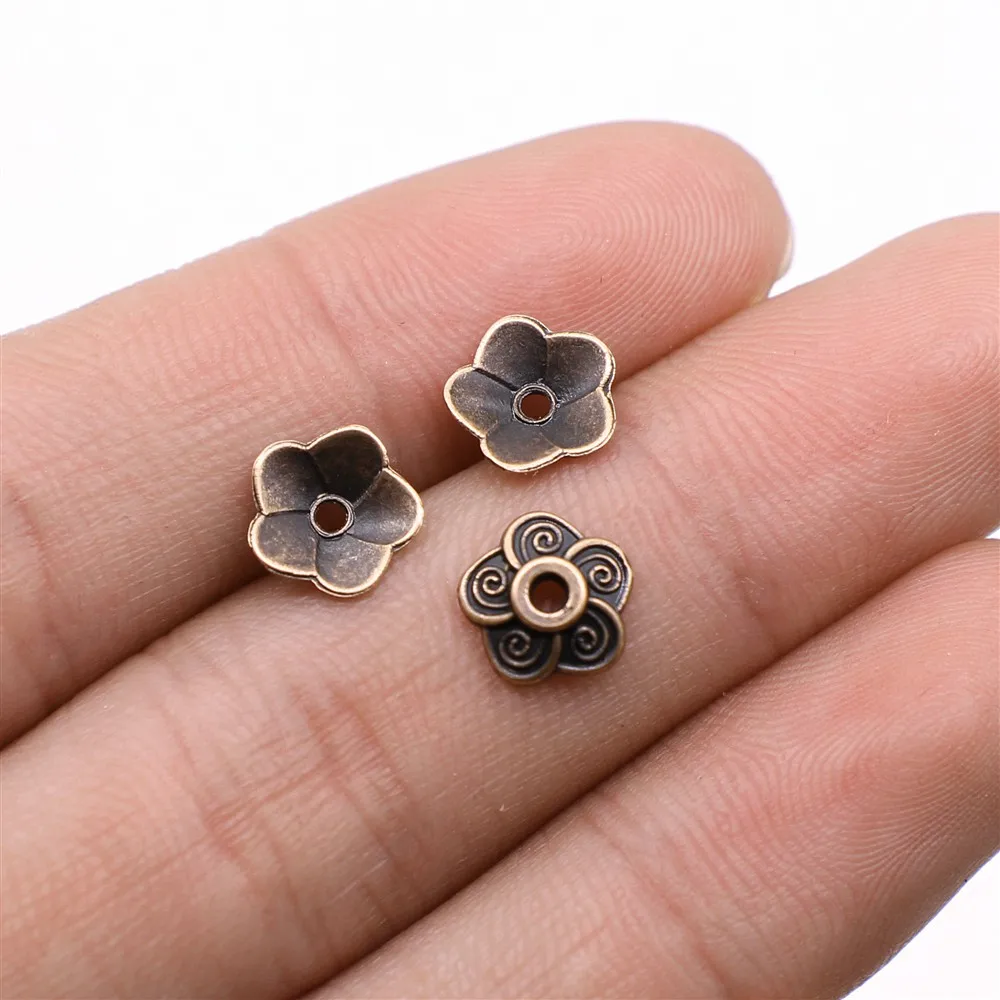 WYSIWYG 100pcs 4 Colors 8x8mm Flower Bead Caps Beads Caps Flower Torus DIY Spaced Apart Jewelry Finding Accessories