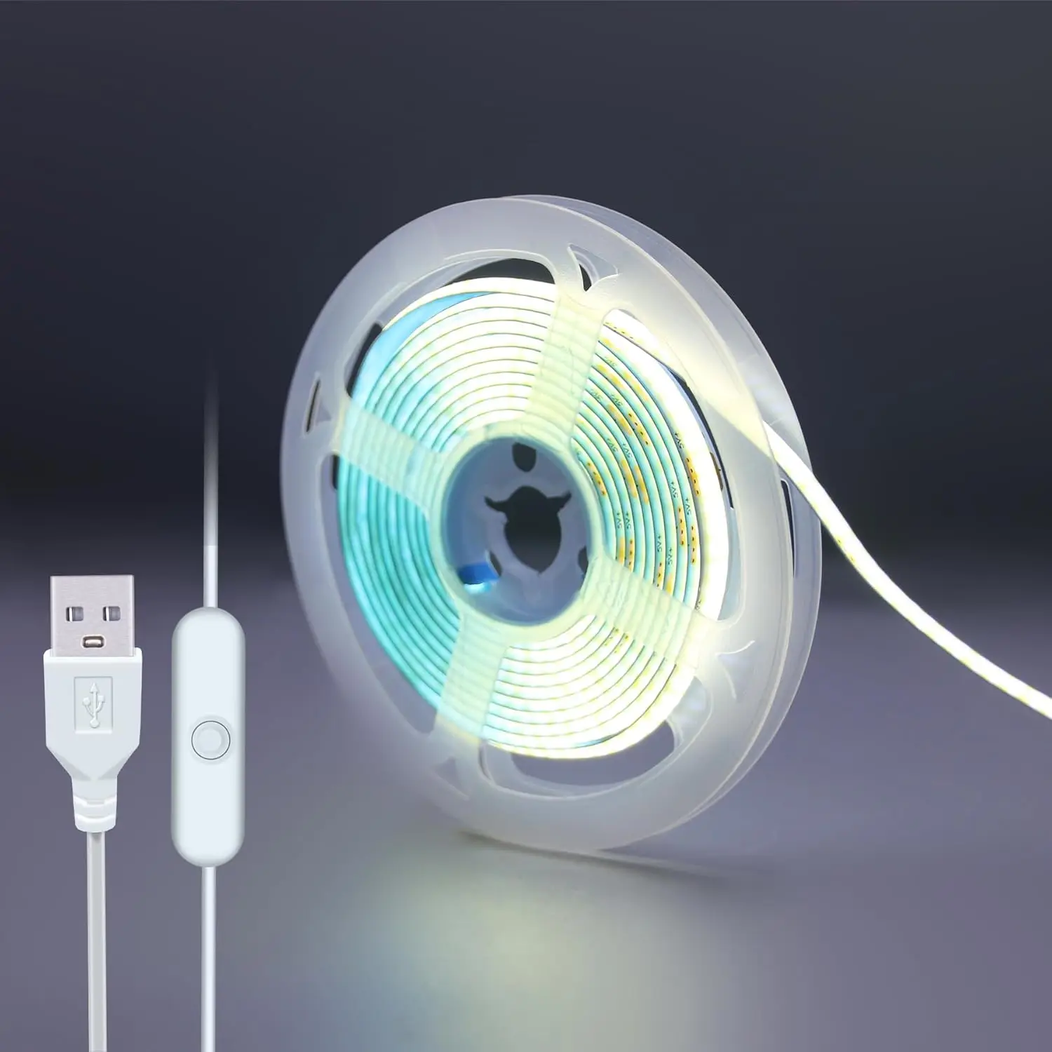 COB LED Strip Lights 5V High Density Linear Lighting Press Switch LED Tape Ribbon Flexible RA90 For Living Room Cabinet Decor