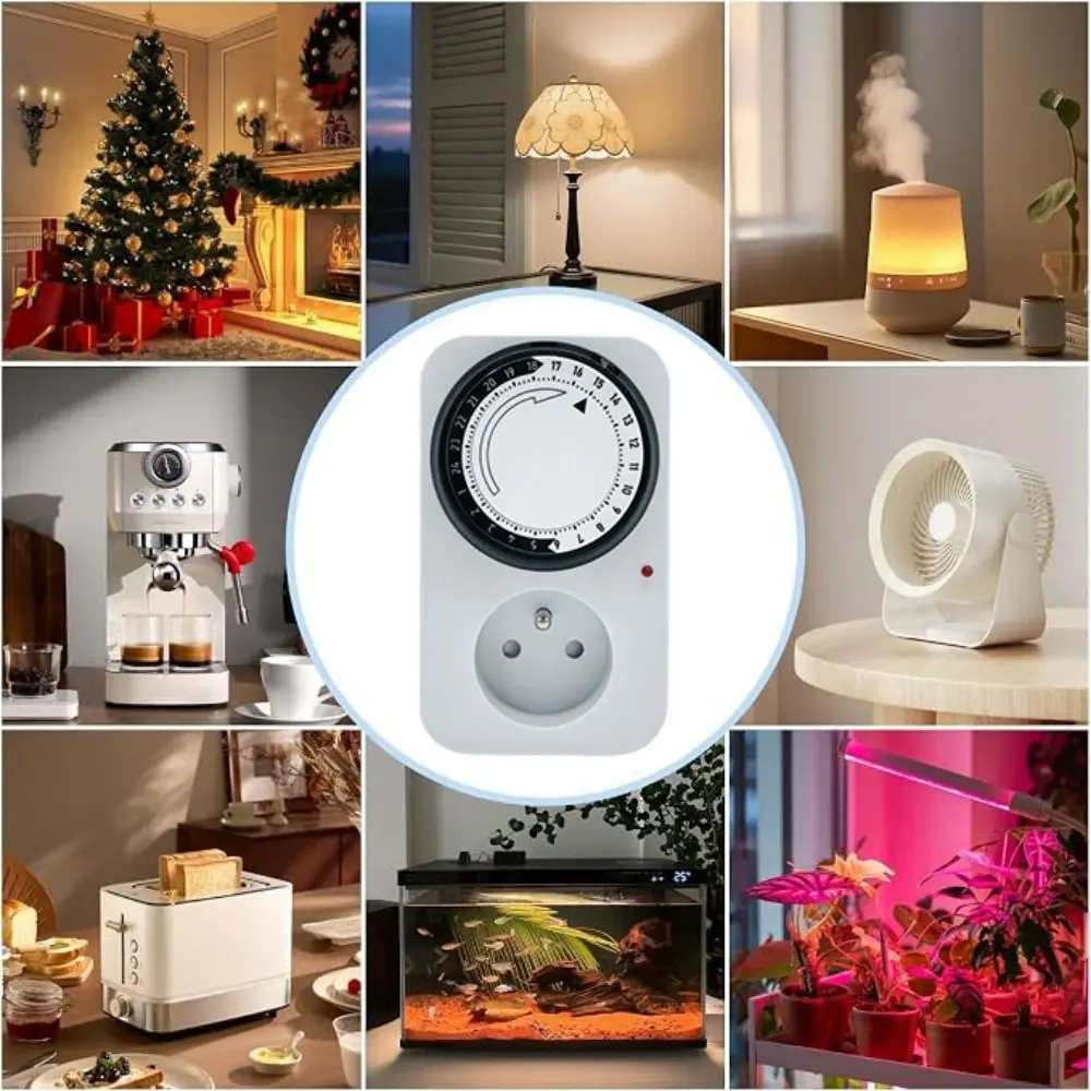Energy Saveing French Mechanical Timer Socket Automation 24 Hour Timer Switch Socket 3600W Mechanical Smart Plug