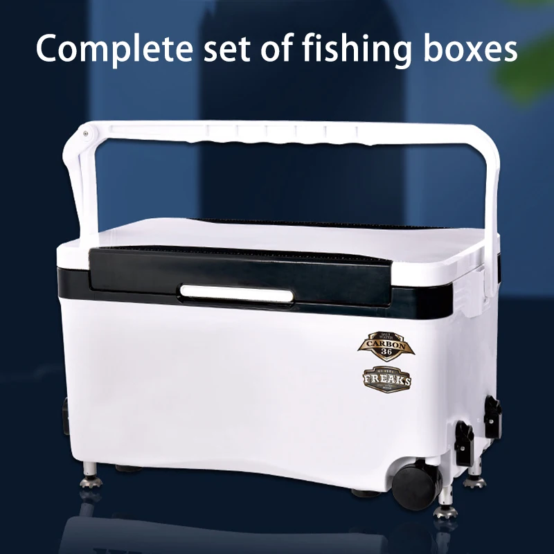 36L Super Light Platform Fishing Box Outdoor Multi-Function Fishing Box  Lift Foot Fishing Accessories Tackle Box Pesca