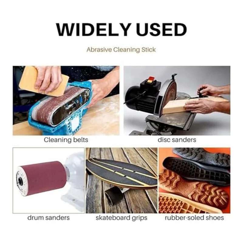 8In Long Natural Rubber Eraser Stick For Sanding Discs, Sandpaper Strips, Skateboard Grip Tape Cleaners And Woodworking, Durable