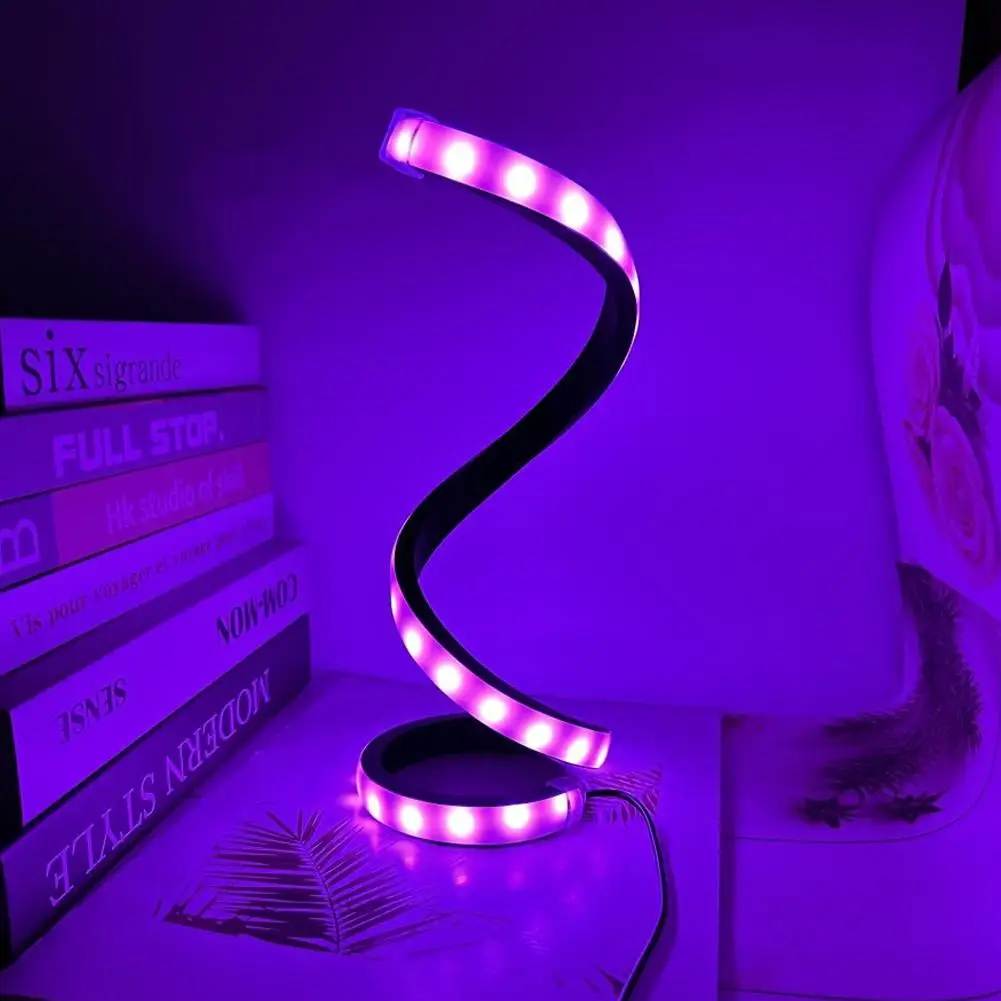 

Спиральный светодиодный ночник с регулируемой яркостью, 3-цветный настольный ночник для гостиной, офисного стола, спальни, прикроватный декор