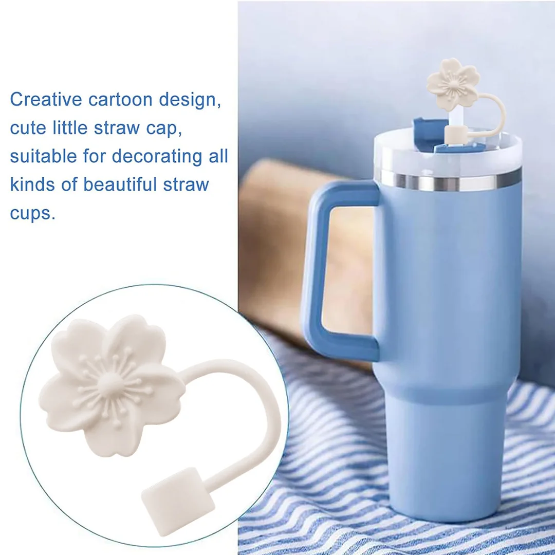 Flower Straw Covers Toppers for Cups 30&40 Oz Tumbler Accessories Dust Cap Straw Tips Cover Reusable Cup Accessories