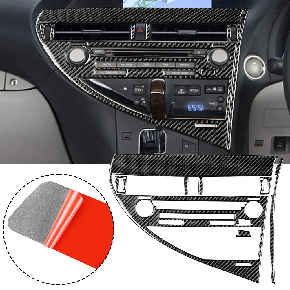 Car Carbon Fiber Interior CD Panel Frame Trim Cover For Lexus RX350 RX450h 2010-2012 For Right Hand Driver