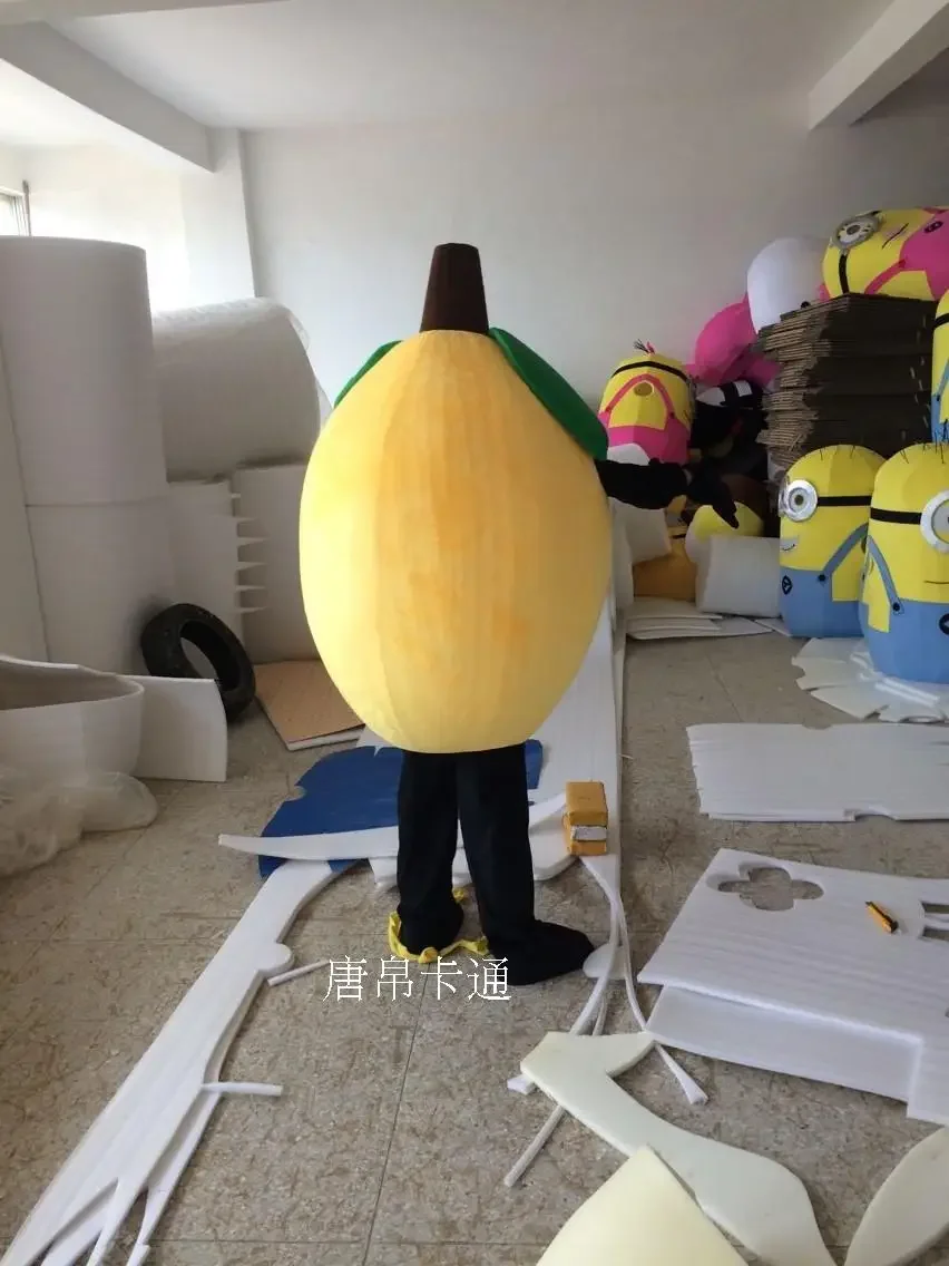 Christmas Yellow Lemon Mascot Costumes Fruit Mascot Costumes Halloween Costumes Chirstmas Party Adult Size Fancy Dress