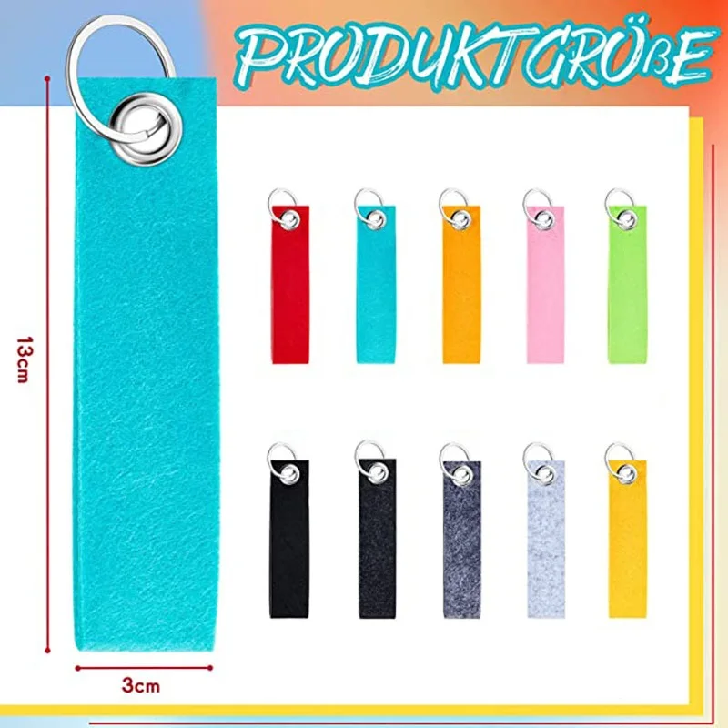 5pcs Felt Key Chain Wholesale Fashion Color Car Keychain Accessories Variety of Colors Can Be DIY Waist Hanging Keyring Pendants