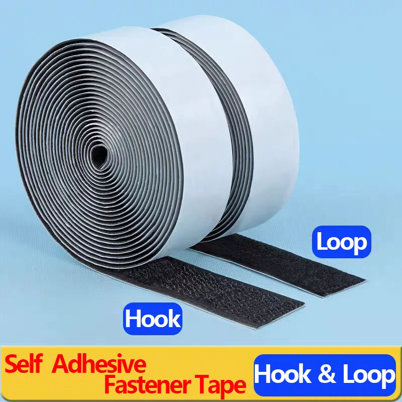 5M 20/25/30/50mm width Magic Tap SelfAdhesive Hook and Loop Fastener NylonSticker Disks velcros Tape Sewing Adhesivewith Glue