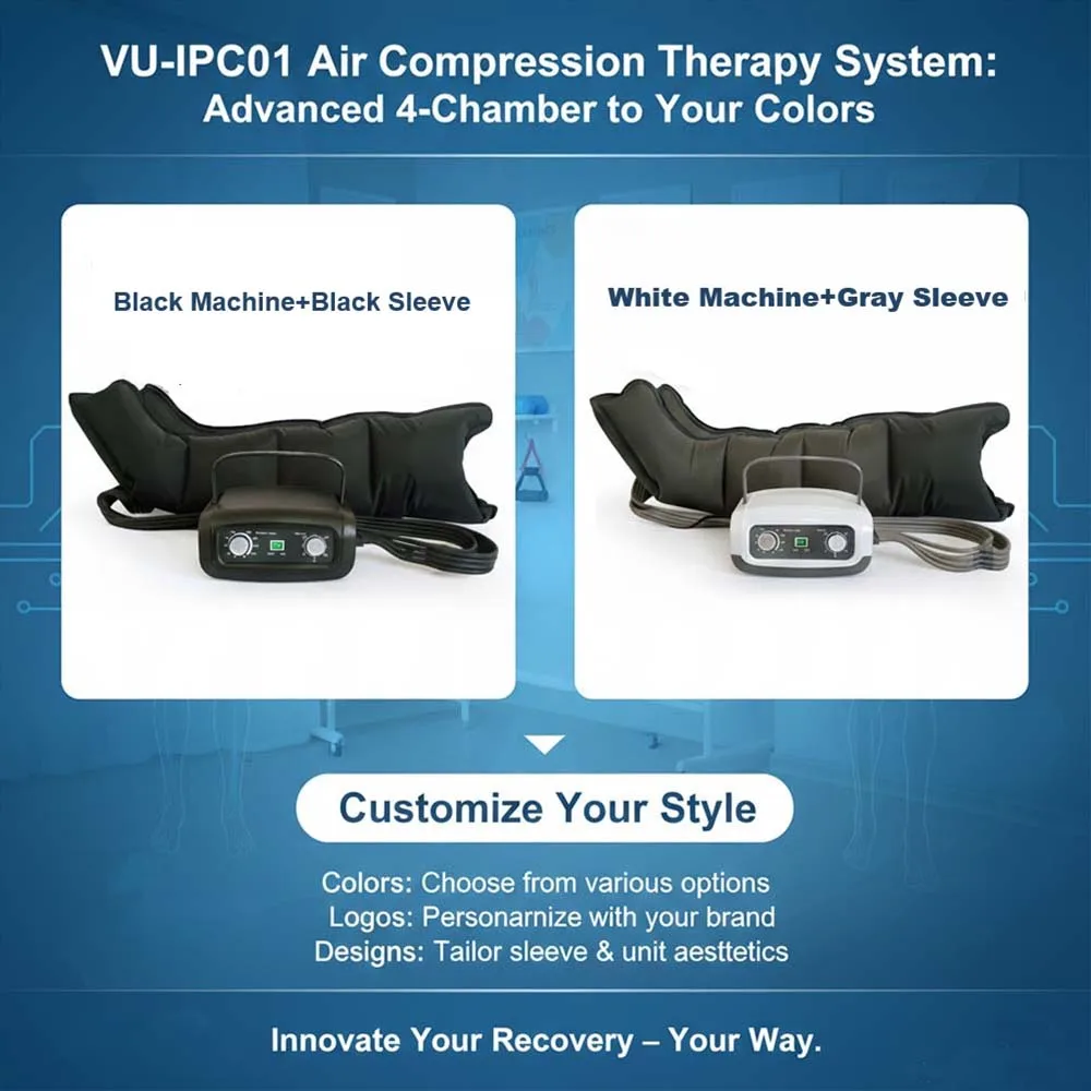 Pressotherapy Massage Device Pneumatic Compression Boots Recovery 4 Chambers Air Pressure Leg Massager For Muscle Pain Relief