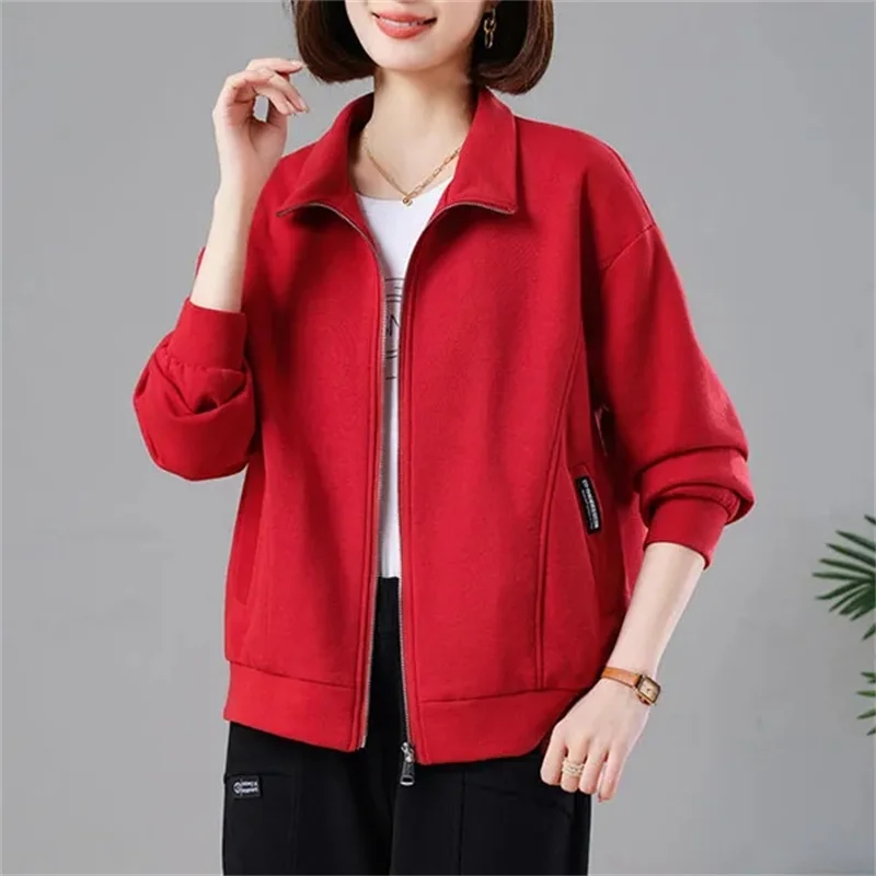 

Female New Short Splicing Together Outwear Korean Women Loose Zipper Tops Coat Autumn Winter Ladies Fashion Long Sleeves Jacket