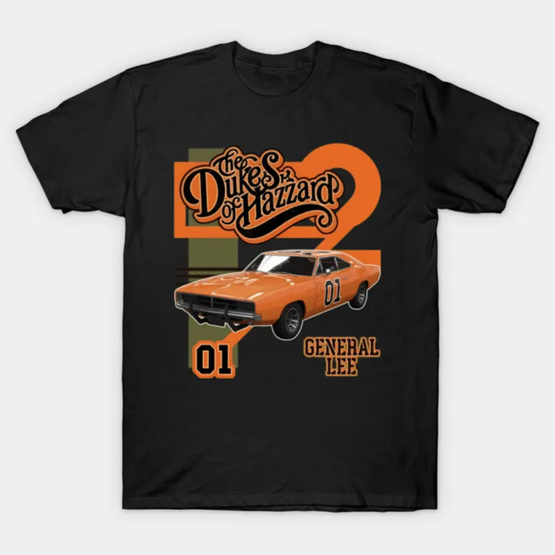 Retro Dukes of Hazzard Vintage Hazzard County Racing Graphic T-Shirt, General Lee 01 Muscle Car Tee, Classic 80s TV Fan Gift