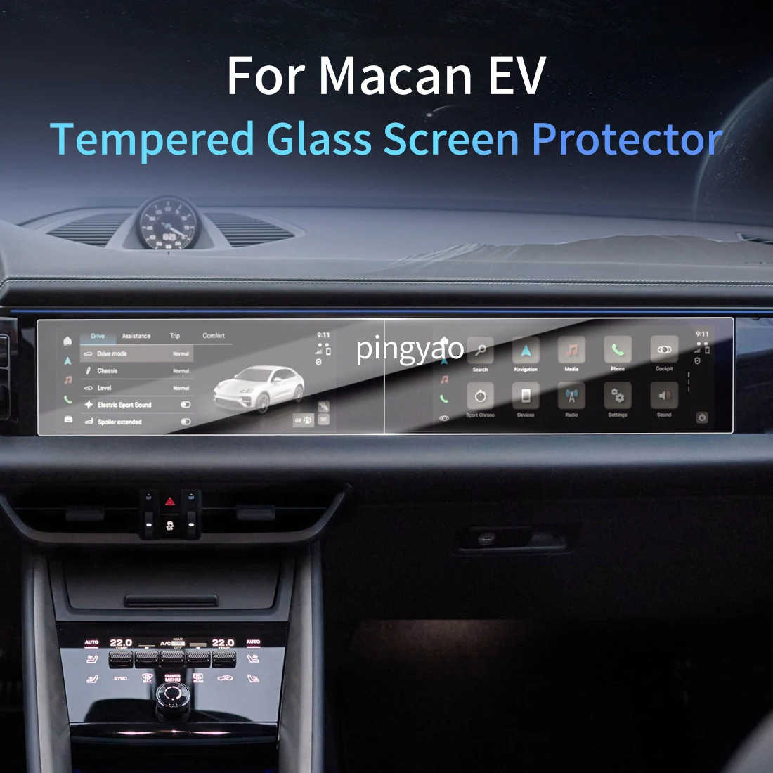 

Car Sticker Screen Protector Navigation Display Tempered Glass Protective Film Car Vehicle For 25 Porsche Macan EV