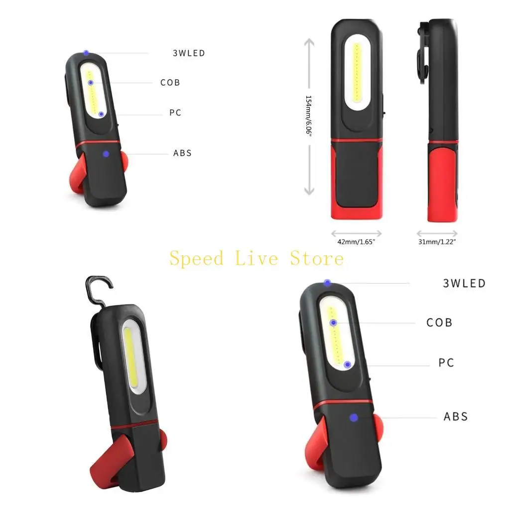

547C USB перезаряжаемый светодиод COB с магнитным рабочим освещением, инспекционный фонарь, аварийная лампа