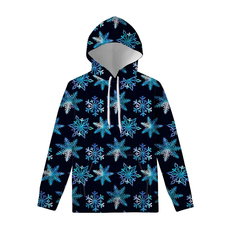 Men's Hooded 3D Snowflake Graphic Print Casual Hoodie Pullovers Holiday Outgoing Spring Autumn Clothing Harajuku Oversized Tops