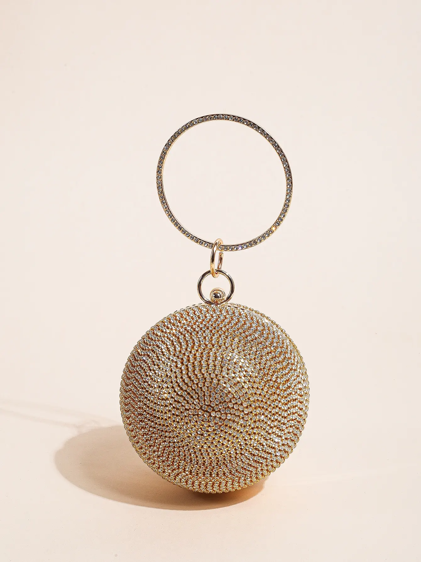 1PC Mini Classic All-over Rhinestone Decor Ball Bag For Women,Glamorous,Elegant,Exquisite Small Rhinestone Decor Boxy Evening B