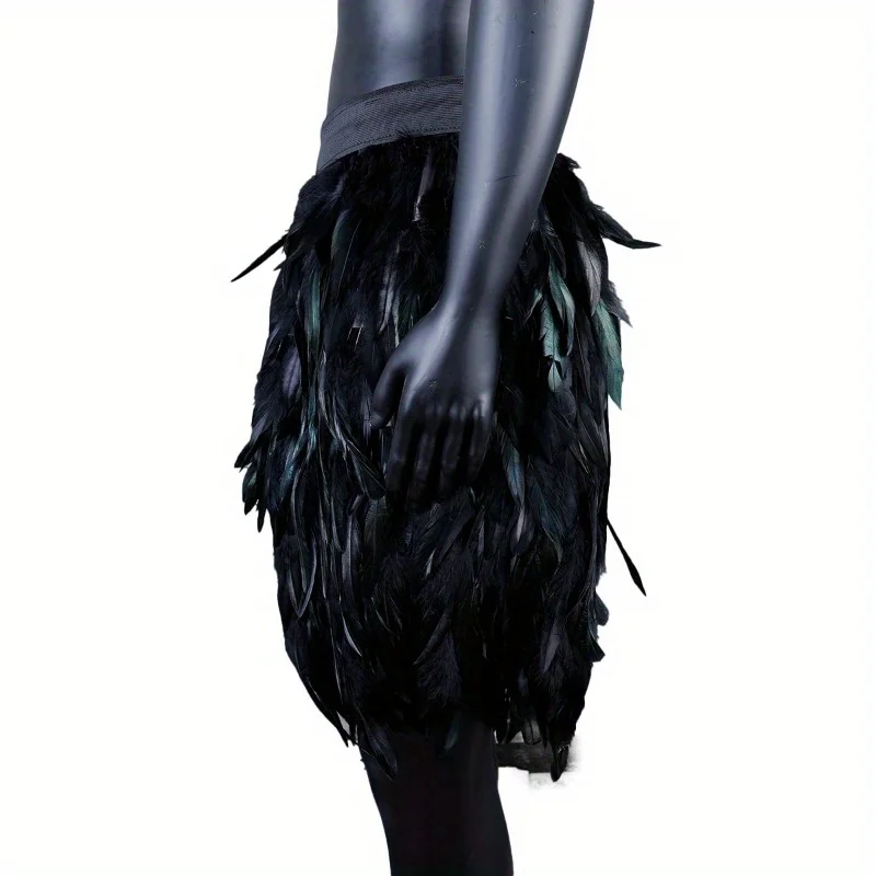 punk style Men's Gothic Chicken Feather Shorts Lightweight Comfortable for Halloween Rave Parties