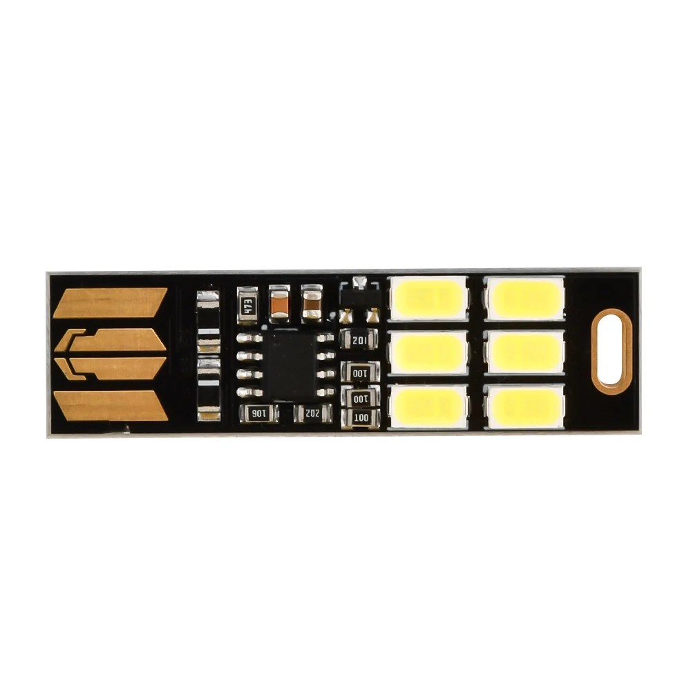 1/5PCS Mini 6 LED Patch Light 5V Touch Sensor Human Presence Motion Sensor Light Portable 5730 USB Dimmable Lights