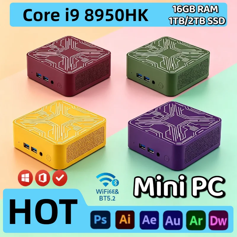 インテル-core-i9-8950hk-高速ミニpc-16gb-ram-2tb-nvme-ssd-トリプル4k画面対応-wifi6-静音冷却-オフィス-ホーム-プロ仕様