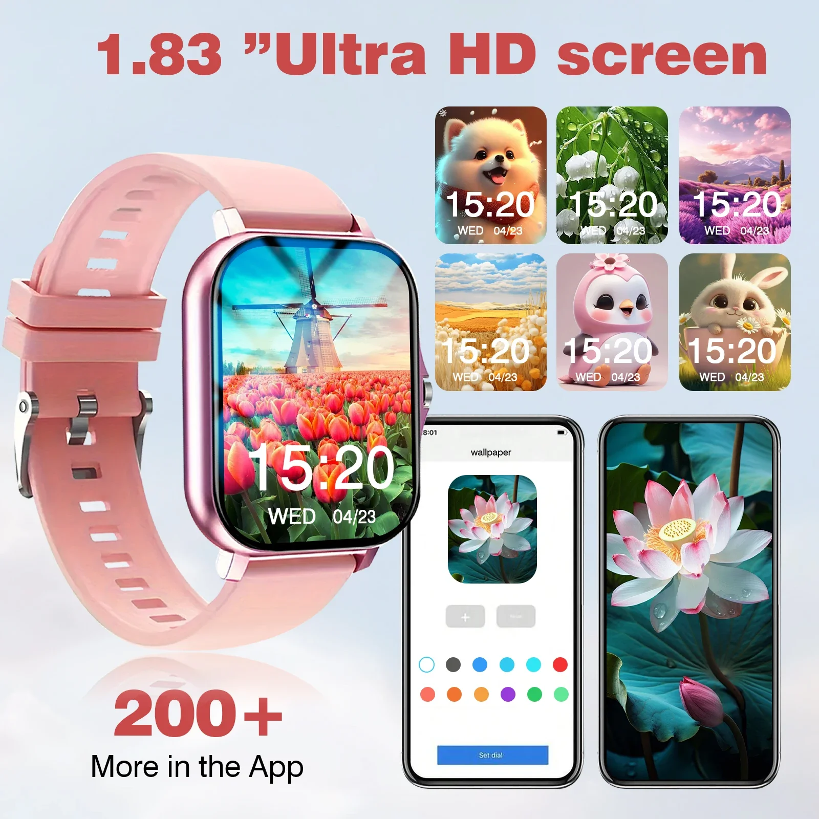 Smartwatch (responte/fazer chamadas), para mulheres e homens, display HD unissex, pedômetro rastreador de atividade fitness, relógios inteligentes