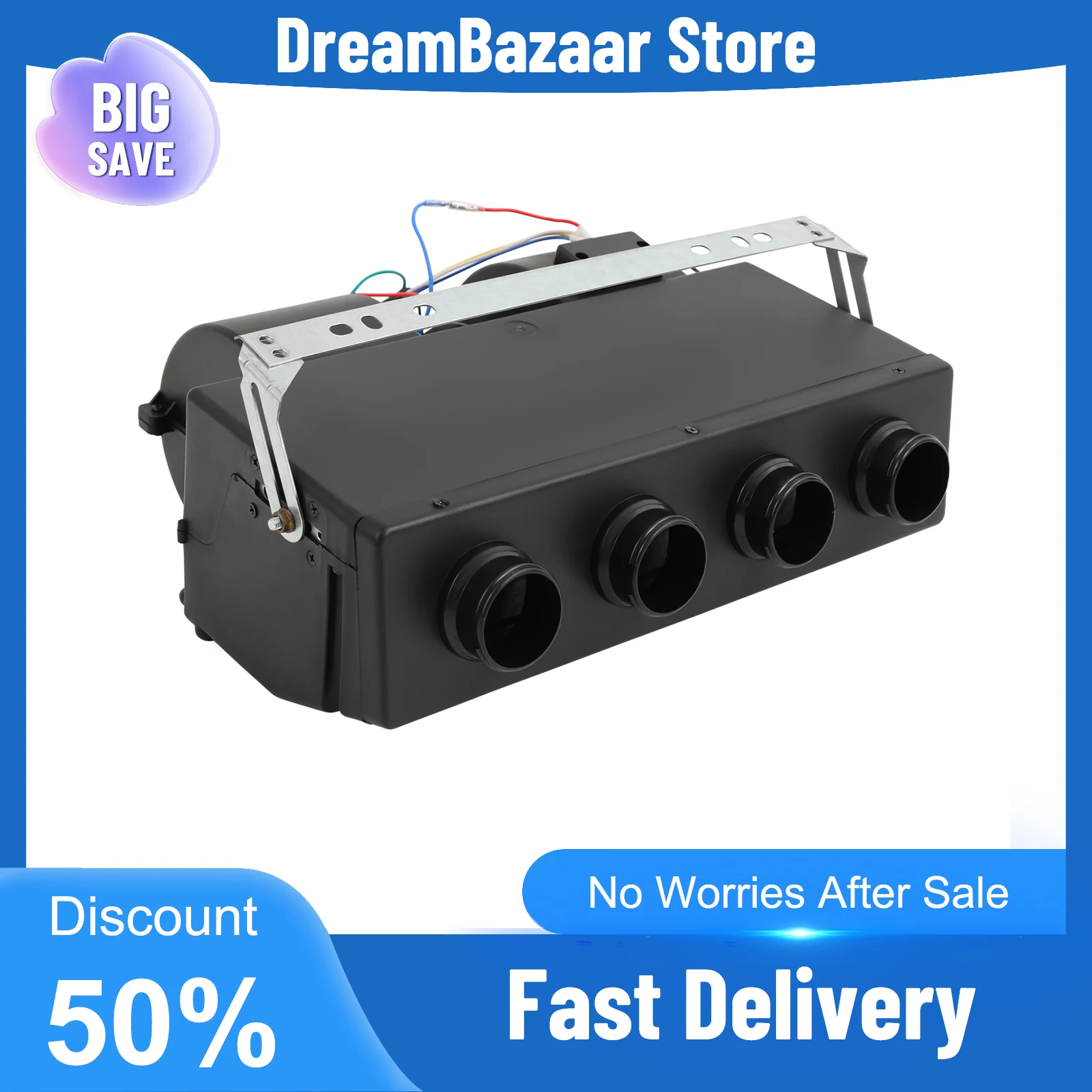 Truck RV Universal Air Conditioning Evaporator - 4 Vents 3-Speed Cooling for Long-Distance Transportation Cabin Comfort