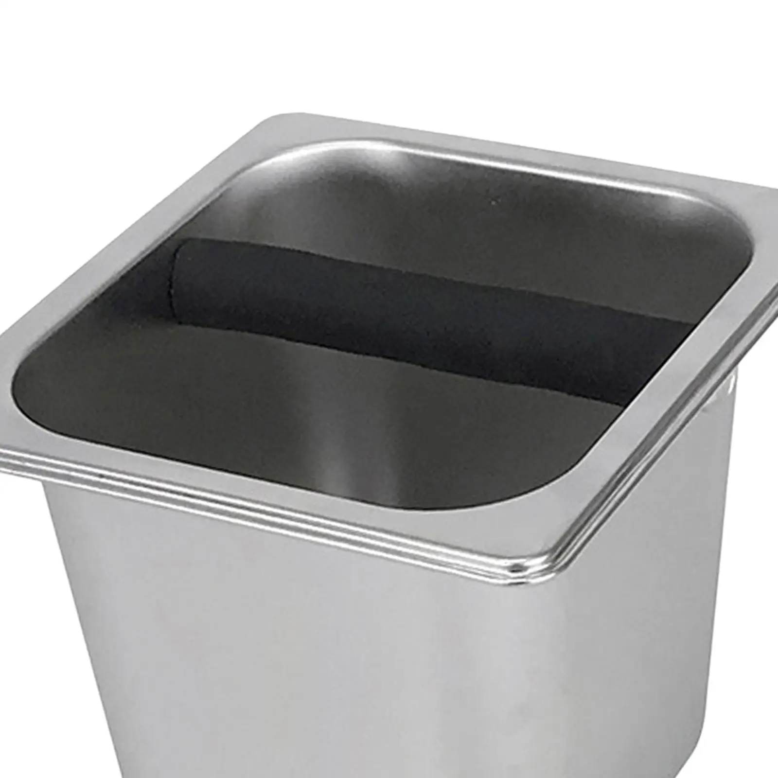 Scatola per caffè macinato in acciaio inossidabile con barra in gomma contenitore incorporato