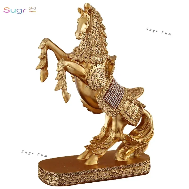 Escultura de resina de caballo, modelo para el hogar, oficina, Bar, caballo de guerra, estatua de fe, adornos artesanales, Origami Animal, decoración de arte moderno, regalo