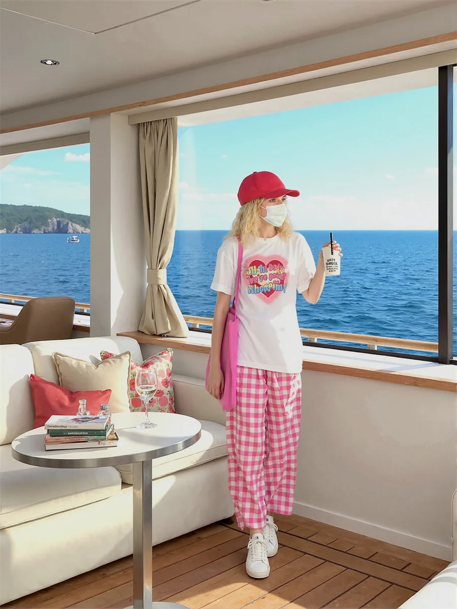 กางเกงผู้หญิง ดีไซน์หรูหรา สีฟ้าชมพู แต่งระบาย ดีเทลตกแต่ง ดีไซน์สำหรับงานเลี้ยงกลางคืน งานพิเศษ แฟชั่นทันสมัย สไตล์ OL